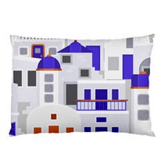 Background Santorini Greece Pillow Case by Pakrebo