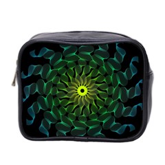 Abstract Ribbon Green Blue Hues Mini Toiletries Bag (two Sides) by Pakrebo