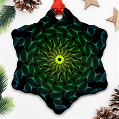 Abstract Ribbon Green Blue Hues Ornament (snowflake) by Pakrebo