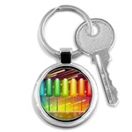 Abstract Landscape Background Key Chain (Round) Front