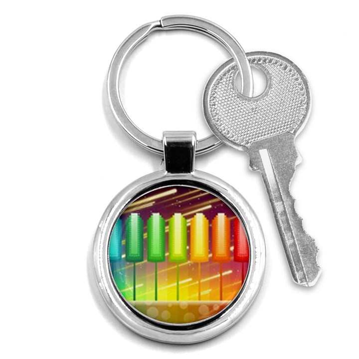 Abstract Landscape Background Key Chain (Round)