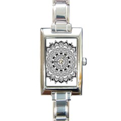 Mandala Spiritual Texture Rectangle Italian Charm Watch by Pakrebo