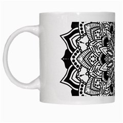 Mandala Spiritual Texture White Mugs by Pakrebo