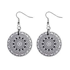 Mandala Spiritual Texture Mini Button Earrings by Pakrebo