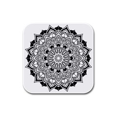 Mandala Spiritual Texture Rubber Square Coaster (4 Pack)  by Pakrebo