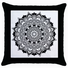 Mandala Spiritual Texture Throw Pillow Case (black) by Pakrebo