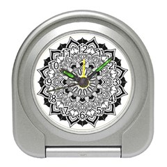 Mandala Spiritual Texture Travel Alarm Clock by Pakrebo