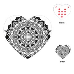 Mandala Spiritual Texture Playing Cards Single Design (Heart)