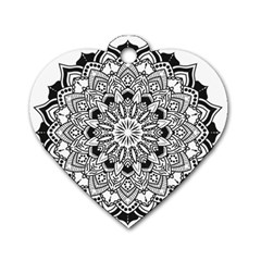 Mandala Spiritual Texture Dog Tag Heart (two Sides) by Pakrebo