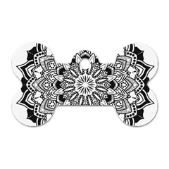 Mandala Spiritual Texture Dog Tag Bone (One Side)