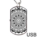 Mandala Spiritual Texture Dog Tag USB Flash (One Side) Front