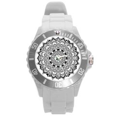 Mandala Spiritual Texture Round Plastic Sport Watch (l) by Pakrebo