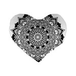 Mandala Spiritual Texture Standard 16  Premium Flano Heart Shape Cushions Front