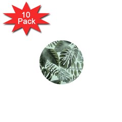 Medellin Leaves Tropical Jungle 1  Mini Buttons (10 Pack)  by Pakrebo