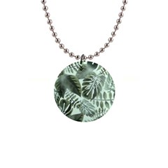 Medellin Leaves Tropical Jungle 1  Button Necklace by Pakrebo