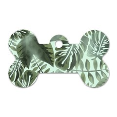 Medellin Leaves Tropical Jungle Dog Tag Bone (one Side) by Pakrebo