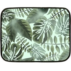 Medellin Leaves Tropical Jungle Double Sided Fleece Blanket (mini)  by Pakrebo