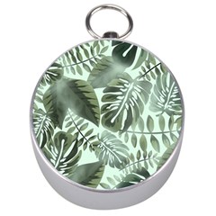 Medellin Leaves Tropical Jungle Silver Compasses by Pakrebo