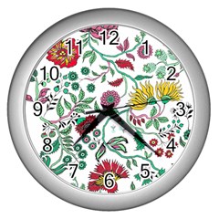 Flowers Garden Tropical Plant Wall Clock (silver) by Pakrebo