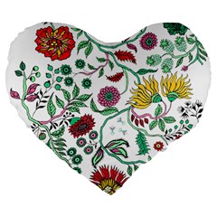 Flowers Garden Tropical Plant Large 19  Premium Heart Shape Cushions by Pakrebo