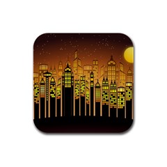 Buildings Skyscrapers City Rubber Square Coaster (4 Pack)  by Pakrebo