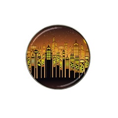 Buildings Skyscrapers City Hat Clip Ball Marker (4 Pack) by Pakrebo