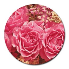 Roses Noble Roses Romantic Pink Round Mousepads