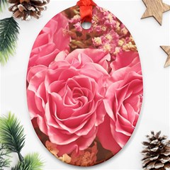 Roses Noble Roses Romantic Pink Ornament (oval) by Pakrebo