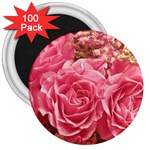 Roses Noble Roses Romantic Pink 3  Magnets (100 pack) Front