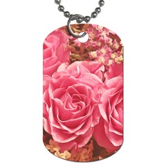 Roses Noble Roses Romantic Pink Dog Tag (one Side) by Pakrebo