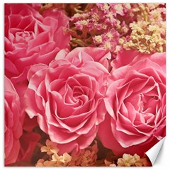 Roses Noble Roses Romantic Pink Canvas 20  X 20  by Pakrebo