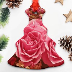 Roses Noble Roses Romantic Pink Christmas Tree Ornament (two Sides) by Pakrebo