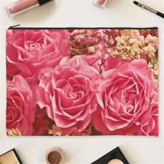 Roses Noble Roses Romantic Pink Cosmetic Bag (xxxl) by Pakrebo