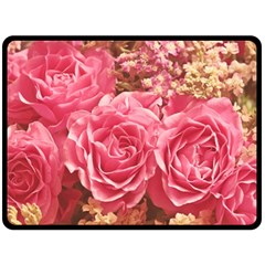 Roses Noble Roses Romantic Pink Double Sided Fleece Blanket (large)  by Pakrebo