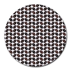 Coffee Beans Pattern Illustrator Round Mousepads by Pakrebo