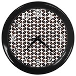 Coffee Beans Pattern Illustrator Wall Clock (Black) Front