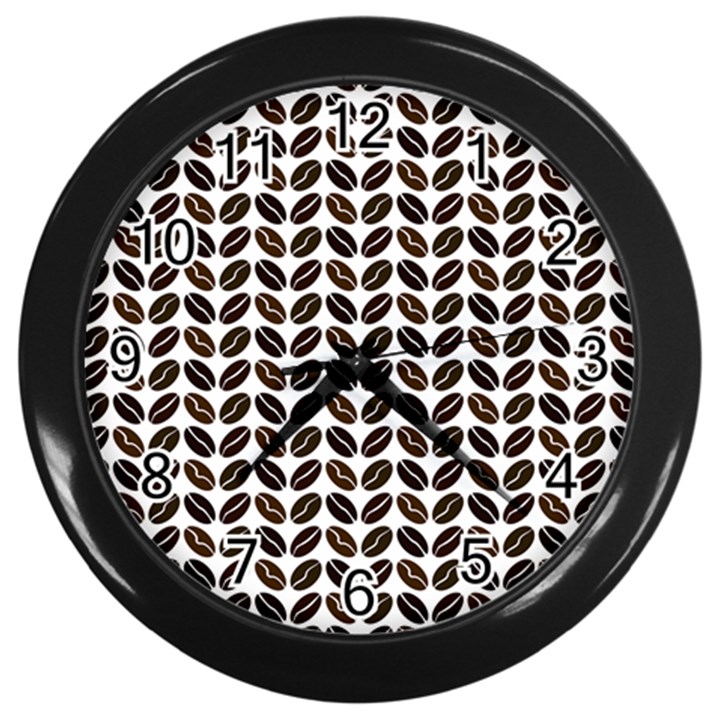 Coffee Beans Pattern Illustrator Wall Clock (Black)