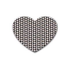 Coffee Beans Pattern Illustrator Rubber Coaster (heart)  by Pakrebo