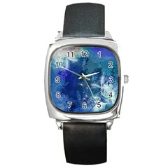 Wonderful Elegant Floral Design Square Metal Watch by FantasyWorld7