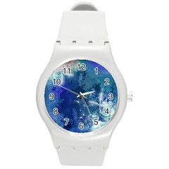 Wonderful Elegant Floral Design Round Plastic Sport Watch (m) by FantasyWorld7