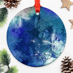 Wonderful Elegant Floral Design Ornament (round) by FantasyWorld7