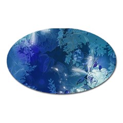 Wonderful Elegant Floral Design Oval Magnet by FantasyWorld7