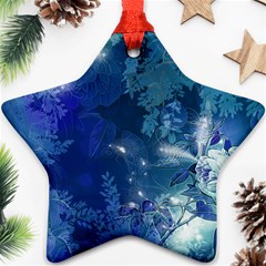 Wonderful Elegant Floral Design Star Ornament (two Sides) by FantasyWorld7