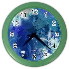 Wonderful Elegant Floral Design Color Wall Clock by FantasyWorld7