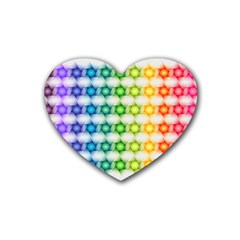 Background Colorful Geometric Rubber Coaster (heart) 