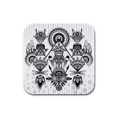 Ancient Parade Ancient Civilization Rubber Square Coaster (4 Pack)  by Pakrebo