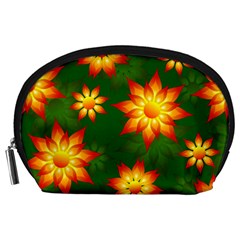 Flower Pattern Floral Non Seamless Accessory Pouch (large)