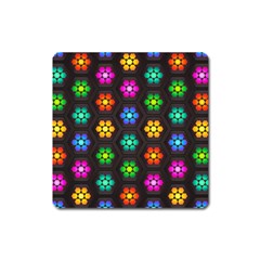 Pattern Background Colorful Design Square Magnet by Pakrebo