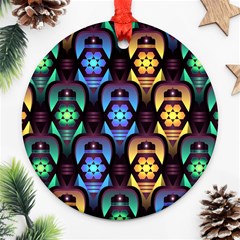 Pattern Background Bright Blue Ornament (round) by Pakrebo