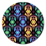 Pattern Background Bright Blue Magnet 5  (Round) Front